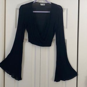 Flare Sleeve Crop Top